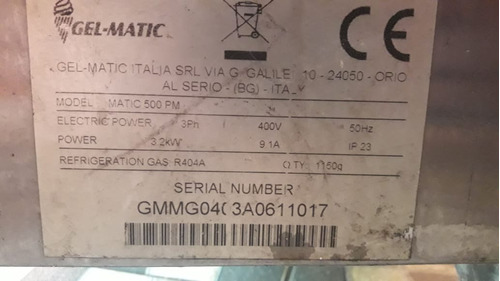 Máquina De Sorvete Gel Matic Made In Italy
