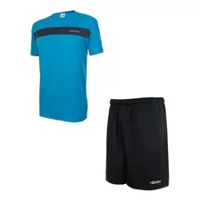 Camiseta Short Tenis Padel Hombre Bolsillos Kadur Combo