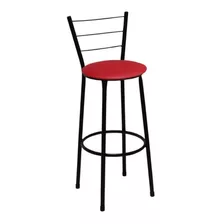 Banqueta Cadeira Média 60cm Cozinha Balcão Assento Vermelho