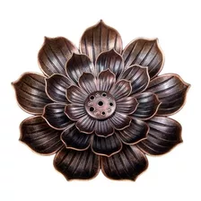 Porta Incienso Flor De Loto, Color Bronce