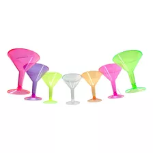 Desechables: 10 Copas Martini Colores Plástico -eventos