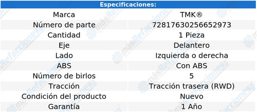 Maza Del Izquierda O Derecha Xfr 5.0l 8 Cil 10 Al 15 Tmk Foto 2