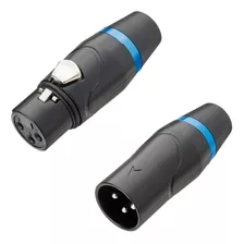 Conector Xlr Cannon Macho E Femea Metálico Black C/10 Pçs