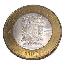 Moneda Bimetalica De $100 De Los 32 Estados 1a. Edicion