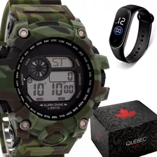 Relogio Masculino Digital Militar Camuflado Original + Brind