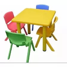 Mesa Color Con 4 Sillas Para Niños Plastico Excelente