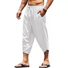 Pantalones Playa De Algodón Y Lino Casuales Para Hombre