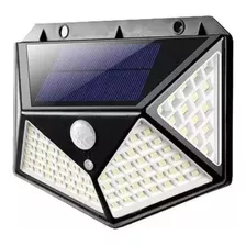 Arandela Luminária Energia Solar Sem Fio Potente 100 Led Cor Preto