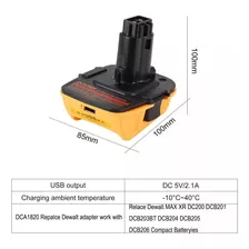 Adaptador-convertidor Batería Dewalt 18v A 20v Puerto/cargad