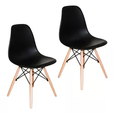 Cadeira De Jantar Decorshop Charles Eames Dkr Eiffel Cor Preto 2 Unidades