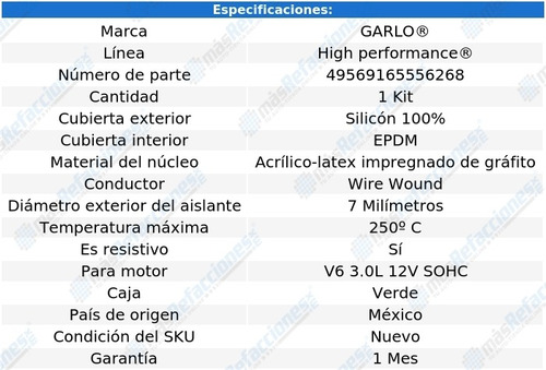 Kit Cables Bujias Sigma 3.0l 12v 89 Al 90 High Performance Foto 2