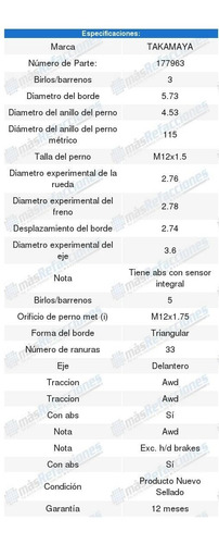 Maza Rueda Delantera Pontiac Aztek 2001-2004 Foto 2