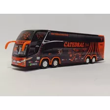 Miniatura Ônibus Catedral Black New G7 Dd 4 Eixos 30 Cm