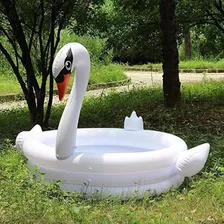 Piscina Inflable De Cisne Blanco Ginkago Para Niños Al Aire 