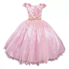 Vestido Infantil Juvenil Longo Festa Casamento Florista Rosa