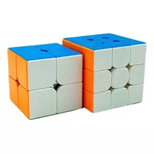 Kit Cubo Mágico Quebra Cabeça Profissional Moyu 2x2 E 3x3