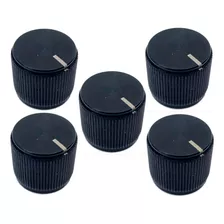 5 Knob Aluminio Guitarra Baixo Preto 18mm Nova