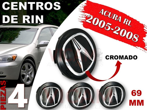Kit De Centros De Rin Acura Rl 2005-2008 69 Mm (negro) Foto 2
