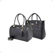 Kit Bolsa Grande Bau Lisboa Preto E Dubai Living Shopbag