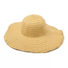 Sombrero Capelina Desflecada Mujer Rafia Verano Hongo