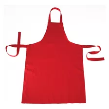 5 Delantal De Cocina Con Pechera Rojo Tela Antimancha * F