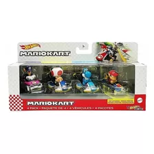 Hot Wheels Mariokart Pack 4 Waluigi/ Toad/ Yoshi/ Diddy Kong