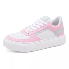 Tênis Sapatênis Feminino Sneacker Rosa Flatform Dubuy