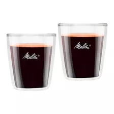 Set De Dos Vasos Doble Pared Melitta 80ml Color Vidrio