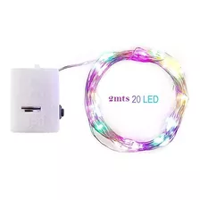 Luces Led Hada Multicolor 2mts 20led Con Bateria