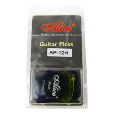 Paquete X12 Picks Para Guitarra Alice Ap-12h Color Variado