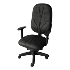 Cadeira Gamer Lotus Efx Com Braço Regulável P/ Trabalho Cor Preto Material Do Estofamento Couro