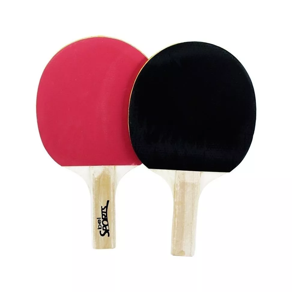 Pacote De 2 Raquetes De Ping Pong Bel Sports 485000 Preta/vermelha