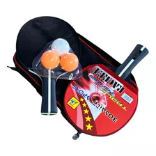 Kit Ping Pong 2 Raquetes E 3 Bolas Tenis De Mesa