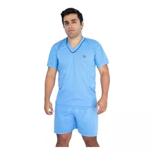 Pijama Masculino Curto Adulto Camisa E Short Dormir Malha