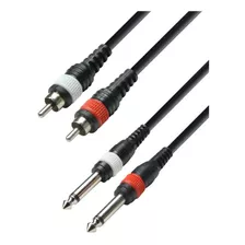 Cable 2 Rca A 2 Plug 6,3mm Mono 1.5mt Warwick Rcl 20932 D4