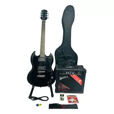 Kit Guitarra Eléctrica Deviser Sg10 Bk + Amplifica + Estuche