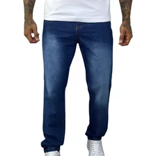 Calça Masculina Jeans Tradicional Escura Boca Larga