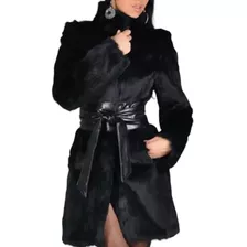 Sobretudo Feminino Preto Lisa Moda Inverno Beress Elegante 