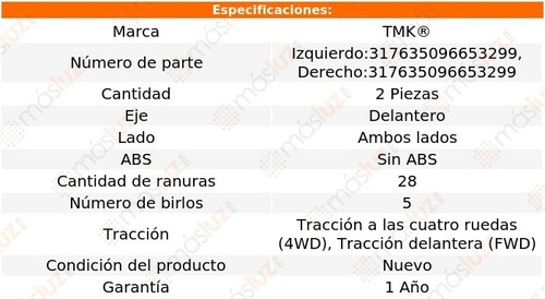 2- Mazas Delanteras Sin Abs Escape 3.0l V6 2001/2010 Tmk Foto 2