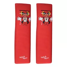 Juego Cubre Cinturon De Seguridad Auto Chicos Disney Minnie Color Rojo