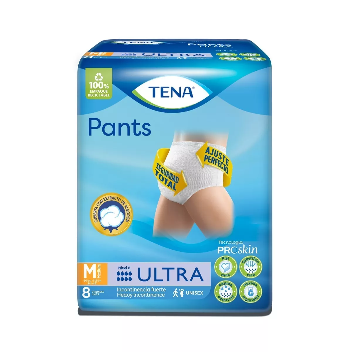 Pañales Para Adultos Descartables Tena Ropa Interior Pants Ultra M X 8 u