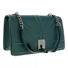 Bolso De Hombro Estructurado Pequeño De Piel Verde Azulado P