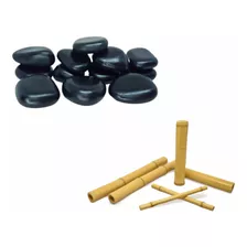 Pedra Vulcânica Quente Kit 12 Unidades Pedras Natural Rolada