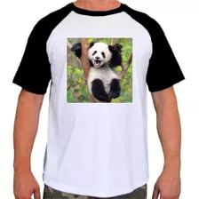 Camiseta Raglan Estampa Animais Urso Panda 89