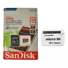 Memoria Micro Sd 32 Gb Sandisk + Adaptador Ps Vita Nuevo