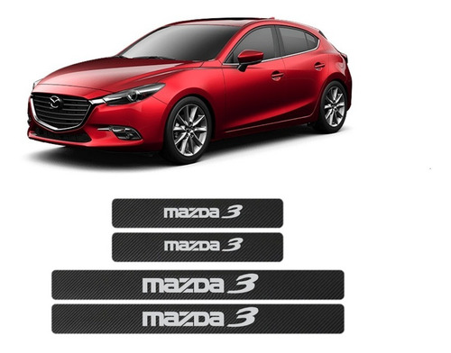 Calcas Cubre Estribos Fibra De Carbon Compatible Con Mazda 3 Foto 7