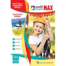 Papel Fotografico Max Glossy 180g A4 X20 Hojas Platinum