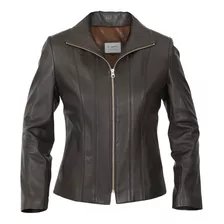 Campera Mujer 100% Cuero Briganti Tapado Premium Entallada