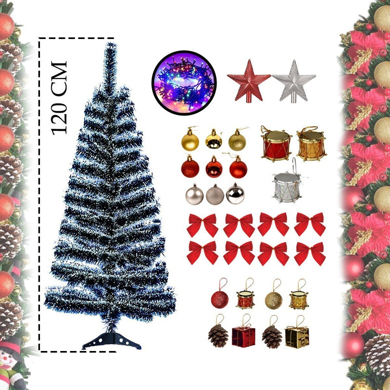 Arvore De Natal Pinheiro Grande Simples Verde Nevada 1,80 Mt - DHS SHOP -  Site Oficial