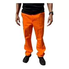 Pantalón Ropa De Trabajo Seguridad Color Naranja. Duk